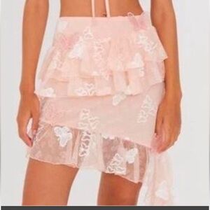 For love and lemons Archer pink butterfly skirt